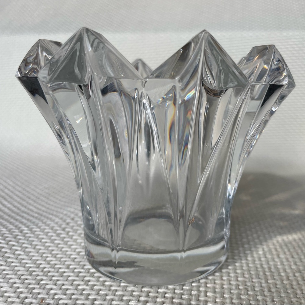 Mikasa Skyline 4.5” Crystal Votive Candle Holder Made in Czech  with box